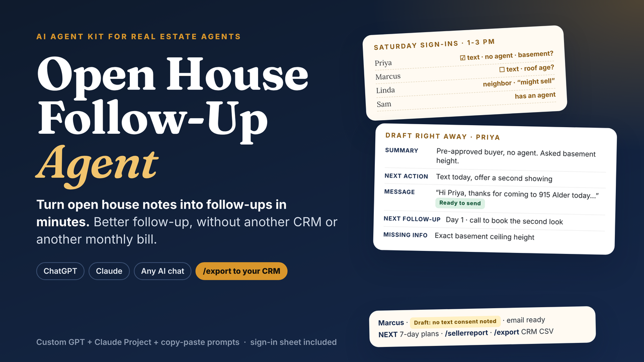 Open House Follow-Up Agent kit cover