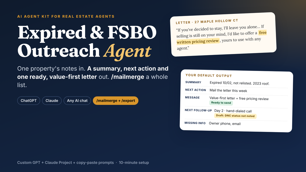 Expired and FSBO Outreach Agent kit cover