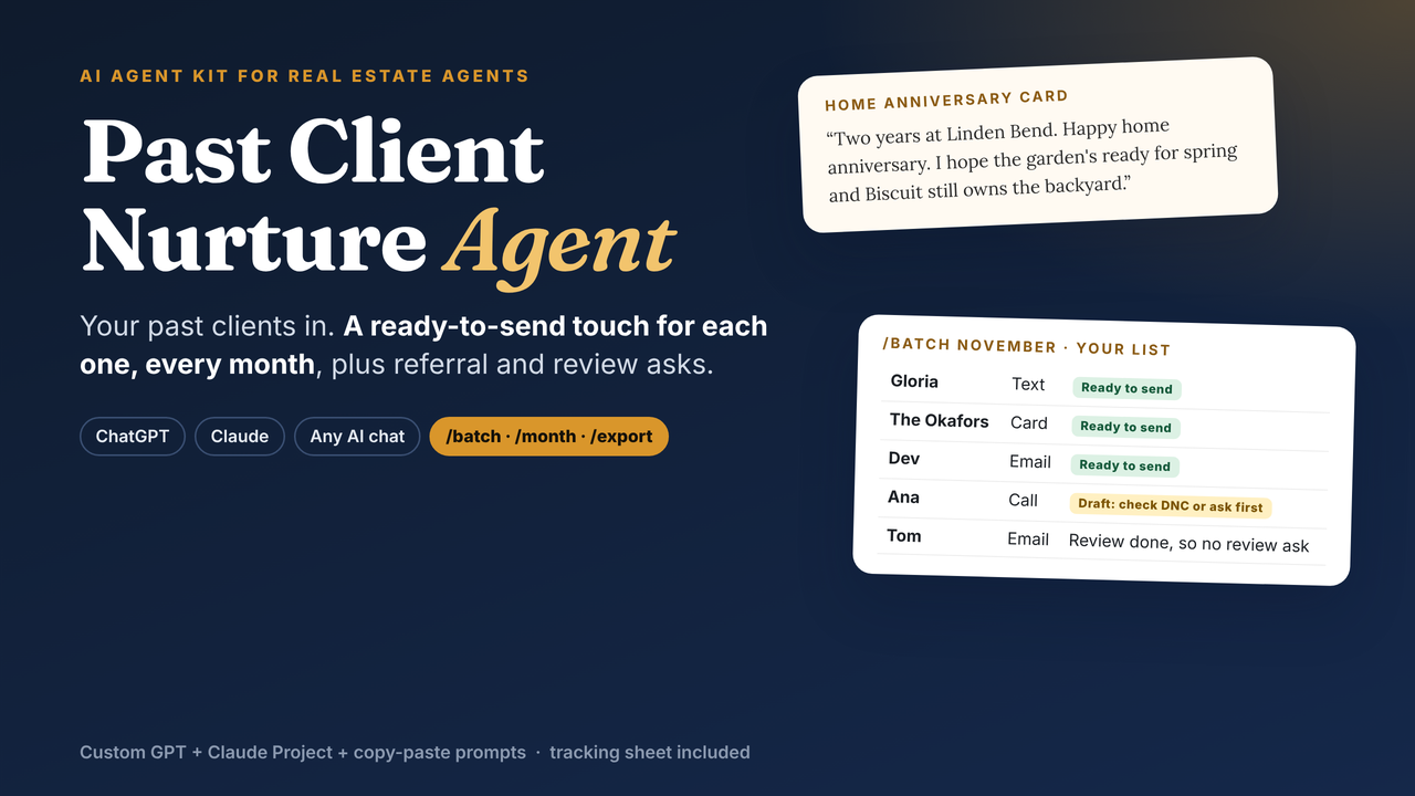 Past Client Nurture Agent kit cover
